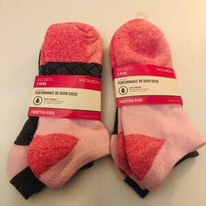 Forsythia Ridge Women's Performance No Show Socks Pink 2 Pairs